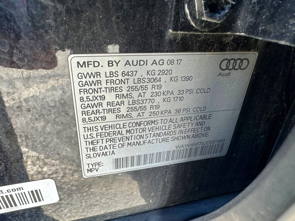 Audi Q7 2018 — Copart