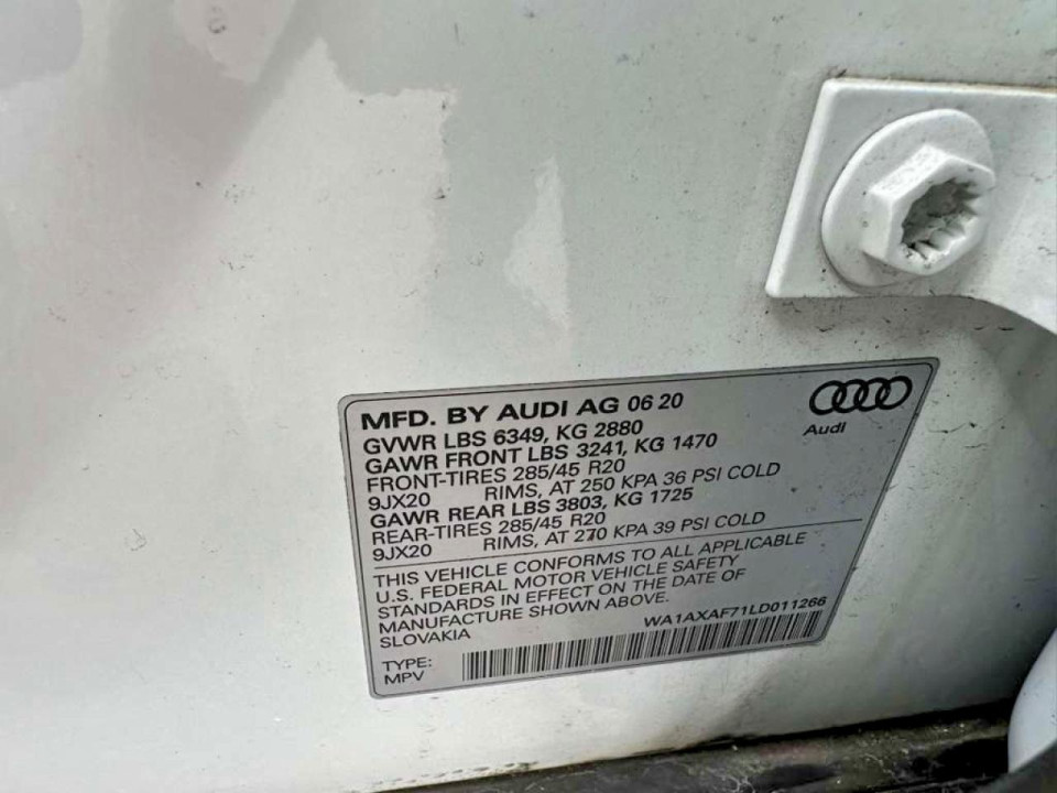 Audi Q7 2020 — Copart