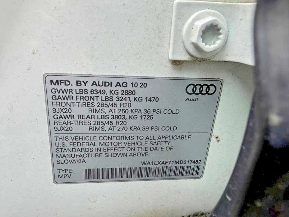 Audi Q7 2021 — Copart