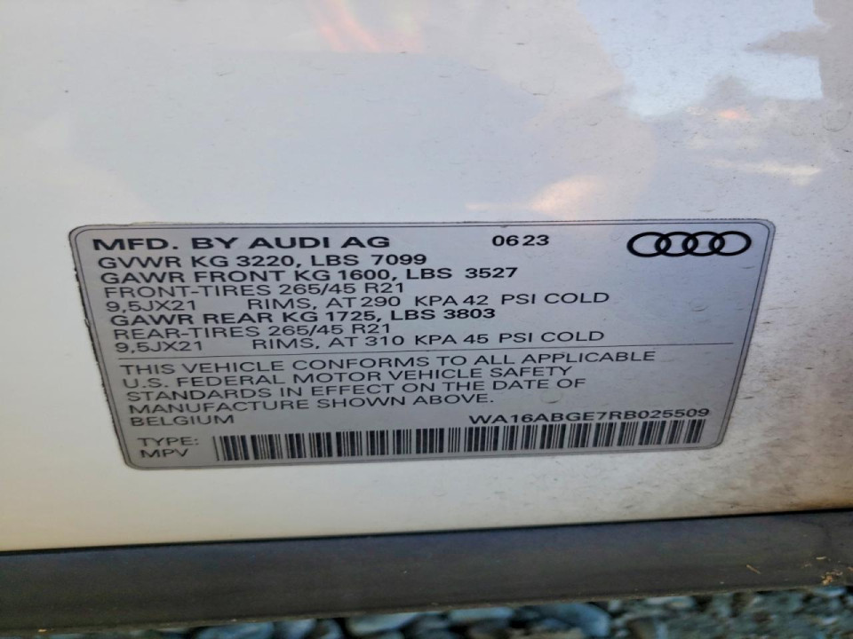 Audi Q8 E-TRON 2024 — Copart
