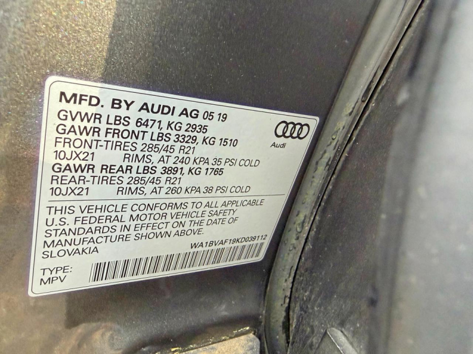 Audi Q8 2019 — Copart