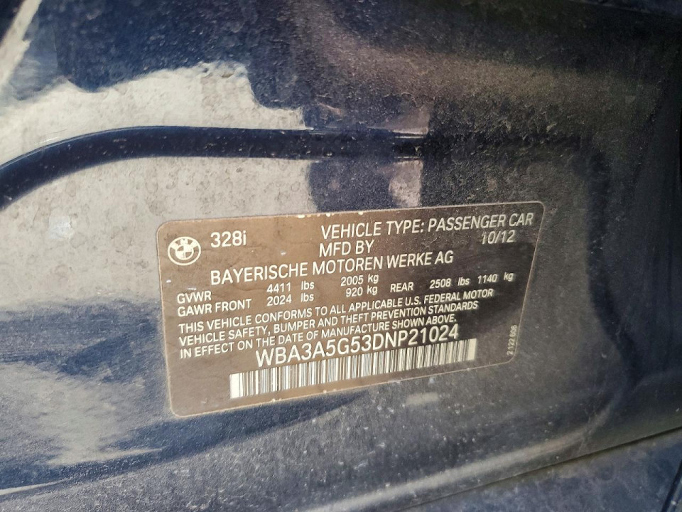 Bmw 3 SERIES 2013 — Copart