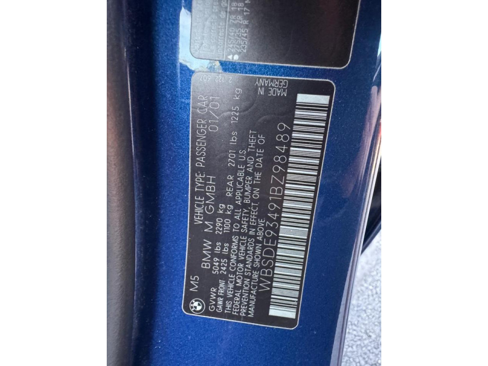 Bmw M5 2001 — Copart