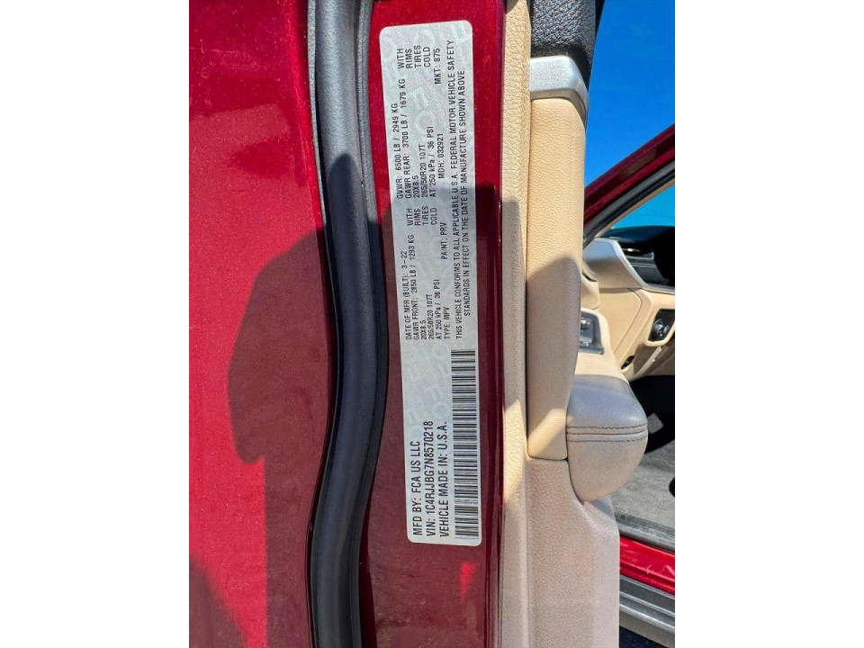 Jeep GRAND CHEROKEE L LIMITED 2022 — Copart