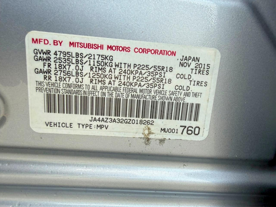 Mitsubishi OUTLANDER 2016 — Copart