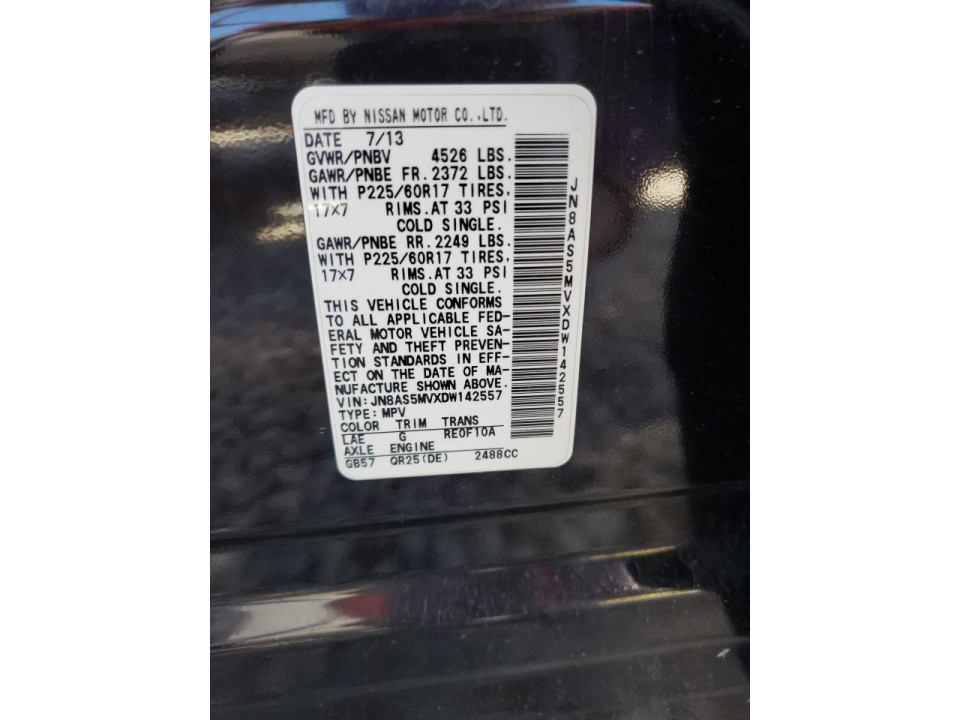 Nissan ROGUE 2013 — Copart