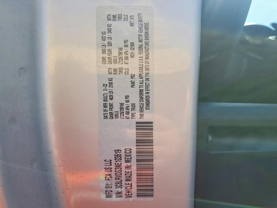 Ram PROMASTER 2500 RV 2022 — Copart
