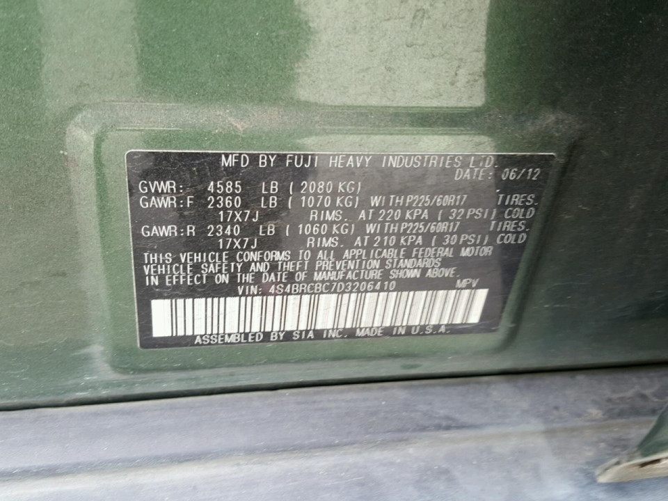 Subaru OUTBACK 2013 — Copart