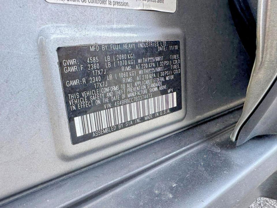 Subaru OUTBACK 2011 — Copart