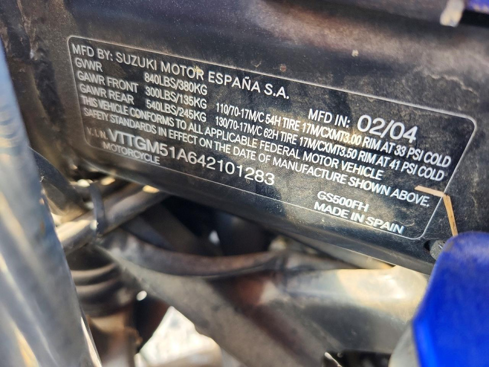 Suzuki CYCLE GS(F 2004 — Copart