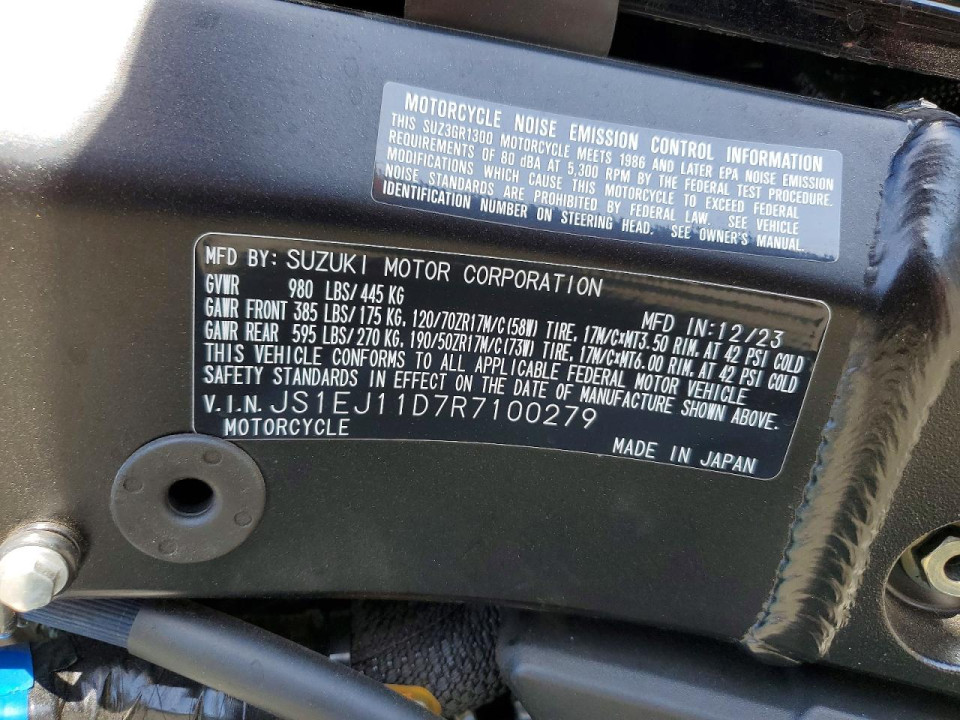 Suzuki GSX1300 RR 2024 — Copart
