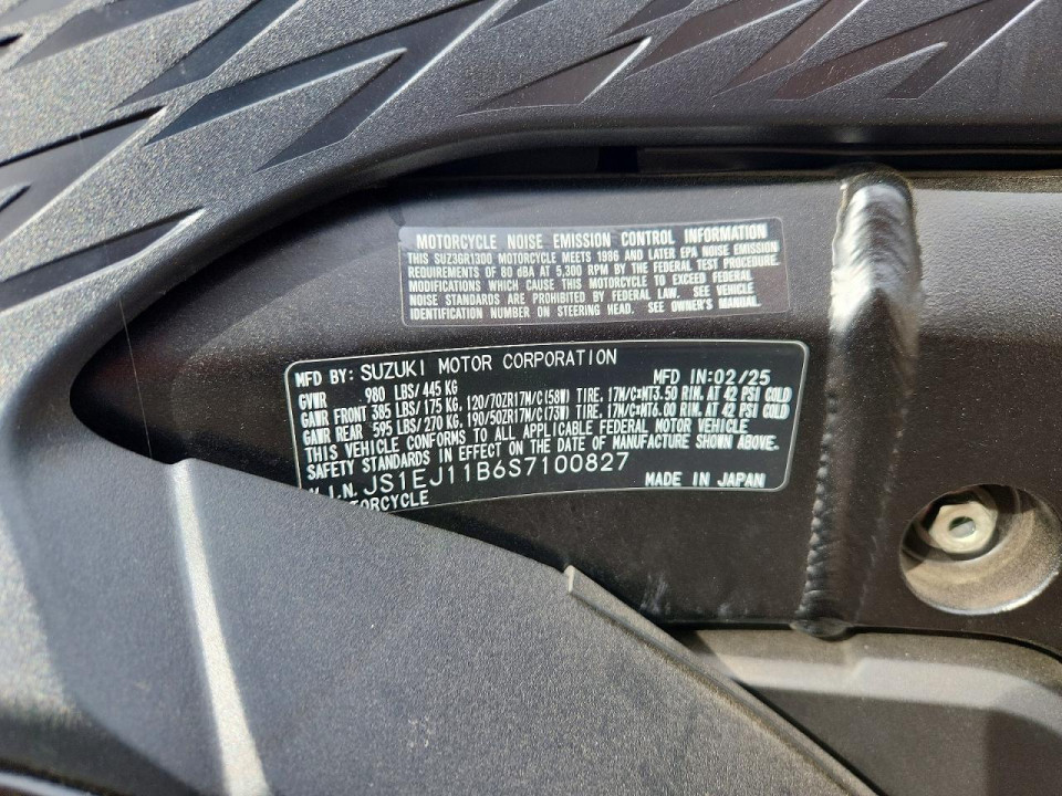 Suzuki GSX1300 2025 — Copart