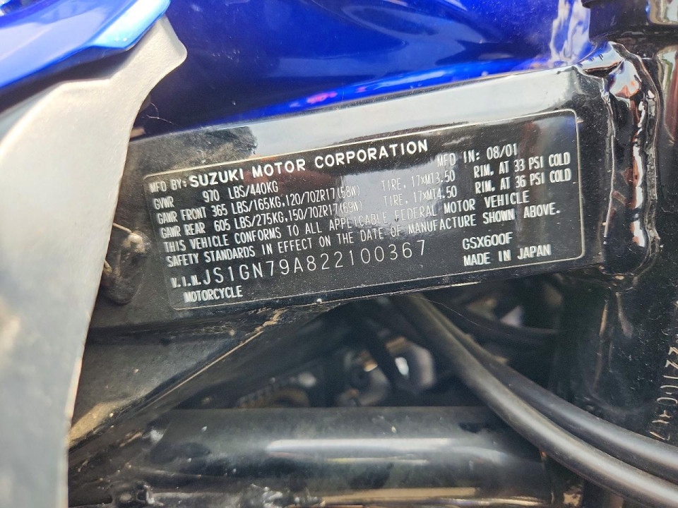 Suzuki GSX600 2002 — Copart