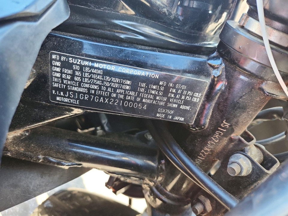 Suzuki GSX750 2002 — Copart