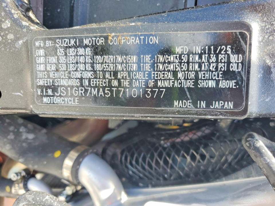 Suzuki GSXR750 2026 — Copart