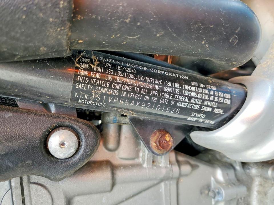 Suzuki SV650 2016 — Copart