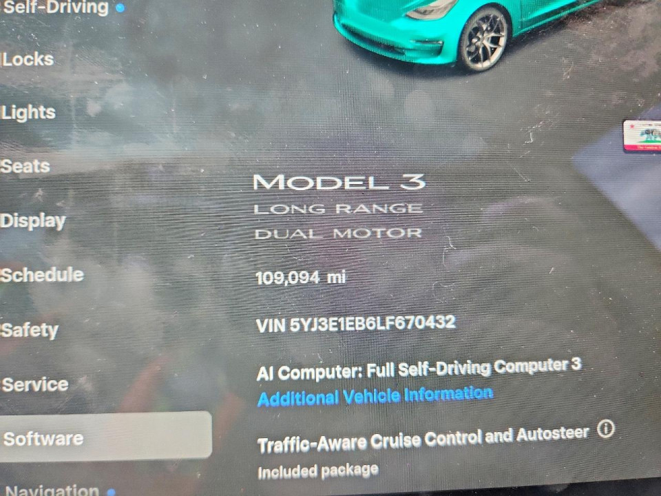 Tesla MODEL 3 2020 — Copart