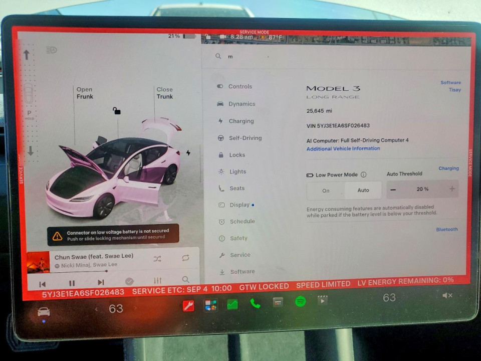 Tesla MODEL 3 2025 — Copart