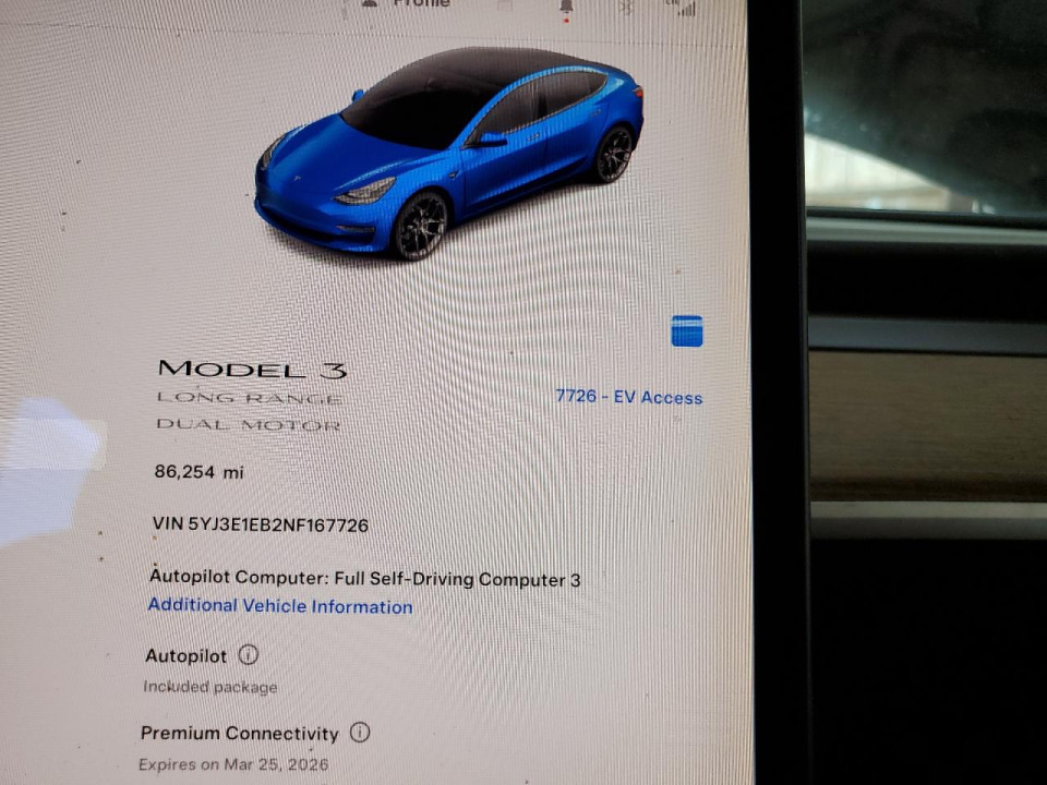 Tesla MODEL 3 2022 — Copart