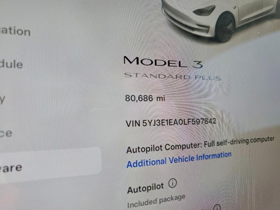 Tesla MODEL 3 2020 — Copart