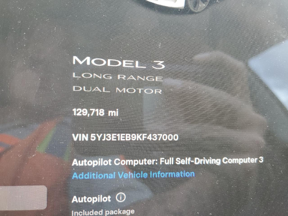 Tesla MODEL 3 2019 — Copart