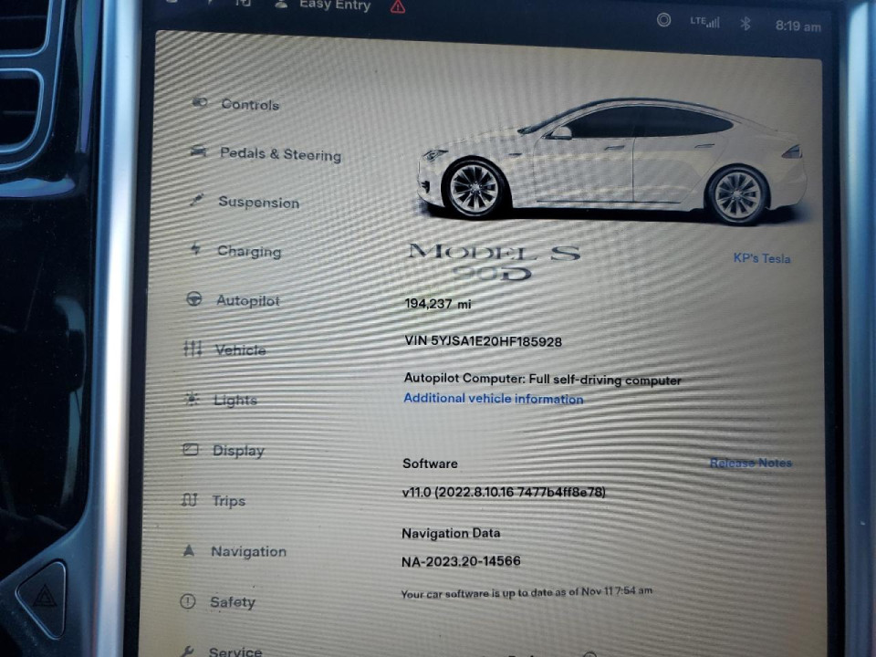 Tesla MODEL S 2017 — Copart