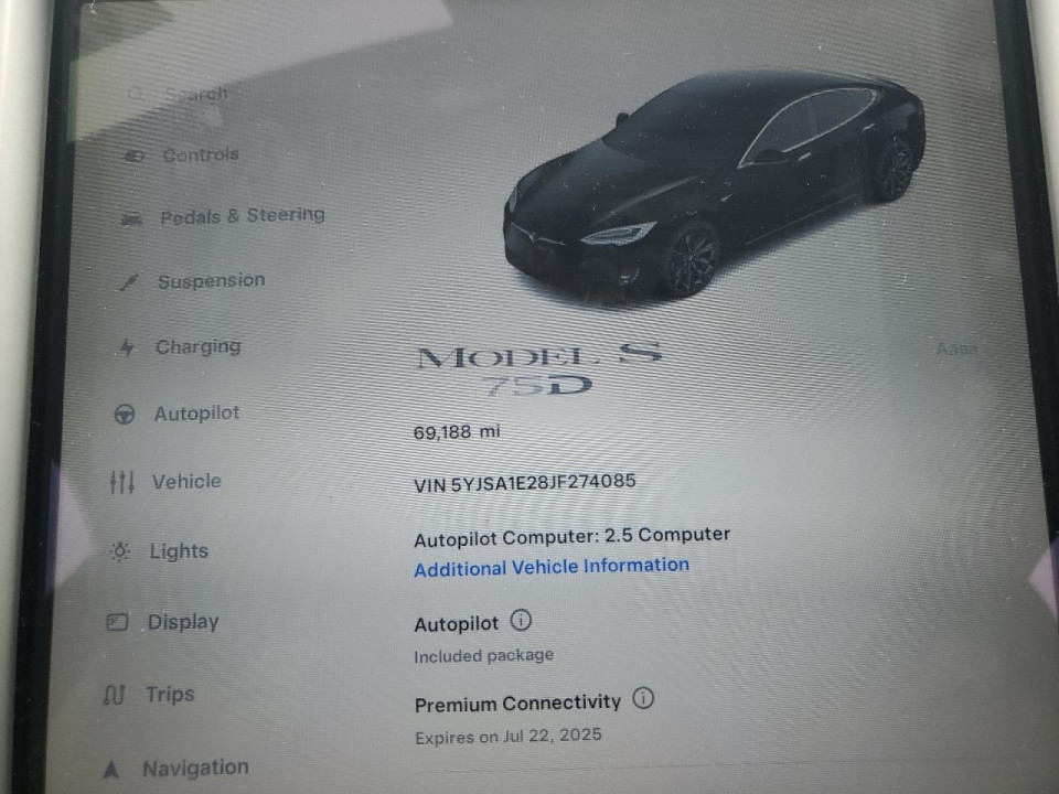 Tesla MODEL S 2018 — Copart