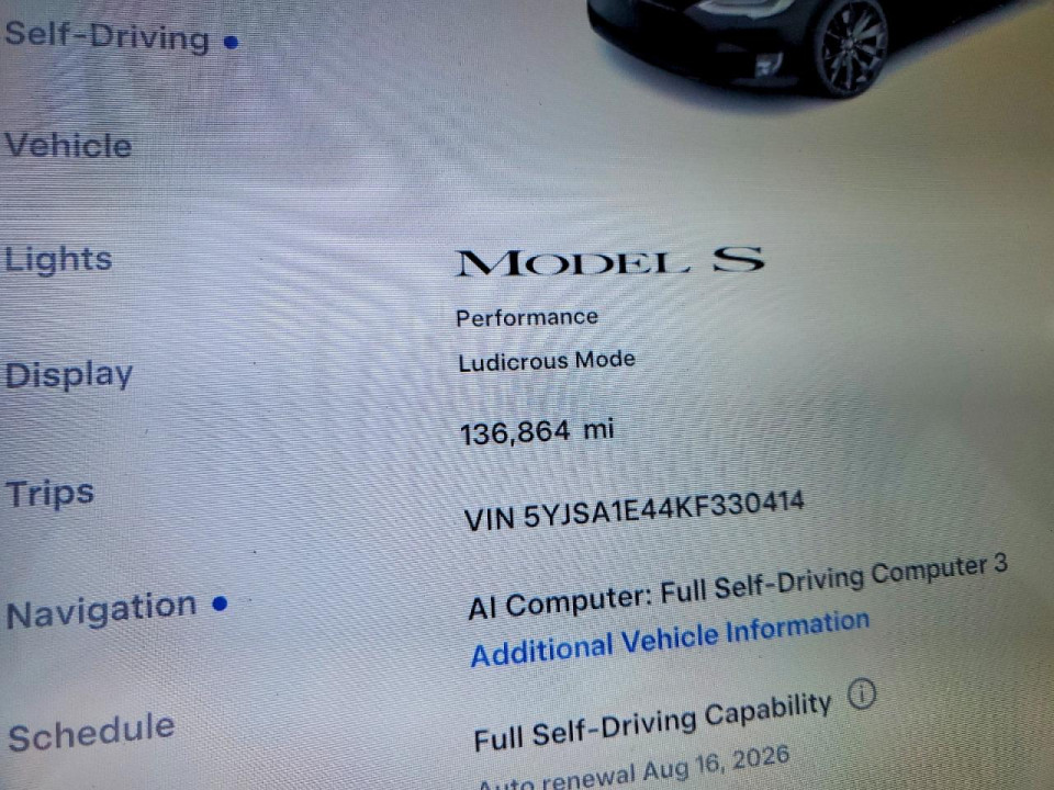 Tesla MODEL S 2019 — Copart