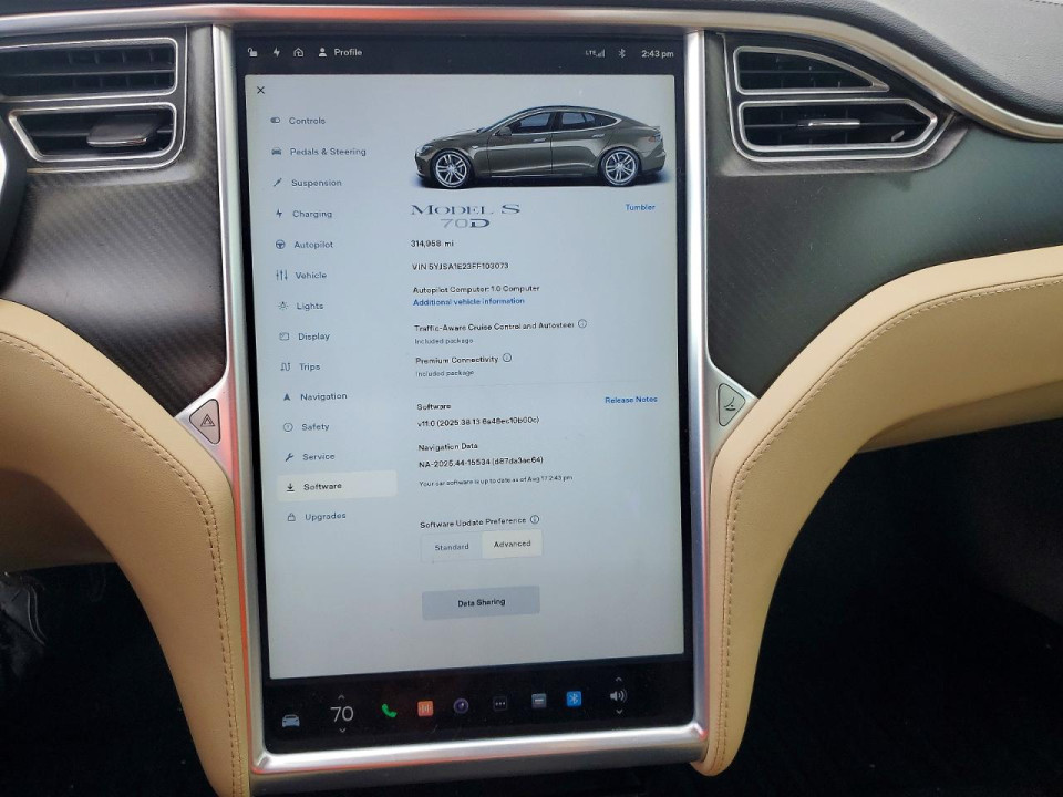 Tesla MODEL S 2015 — Copart