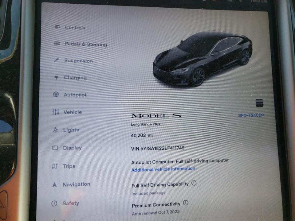 Tesla MODEL S 2020 — Copart