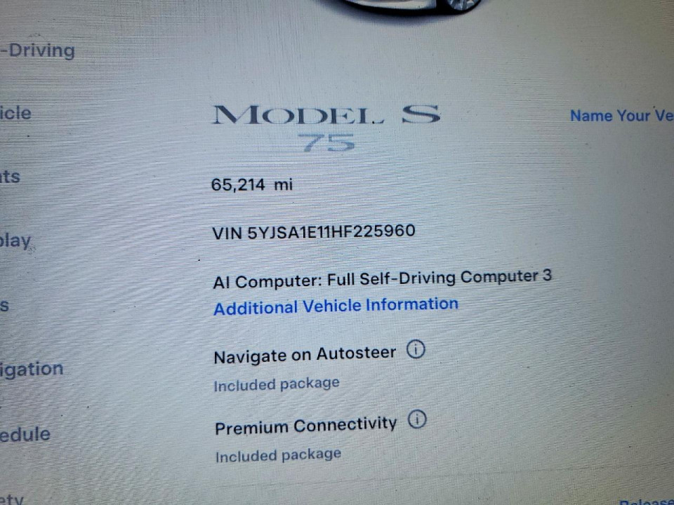 Tesla MODEL S 2017 — Copart