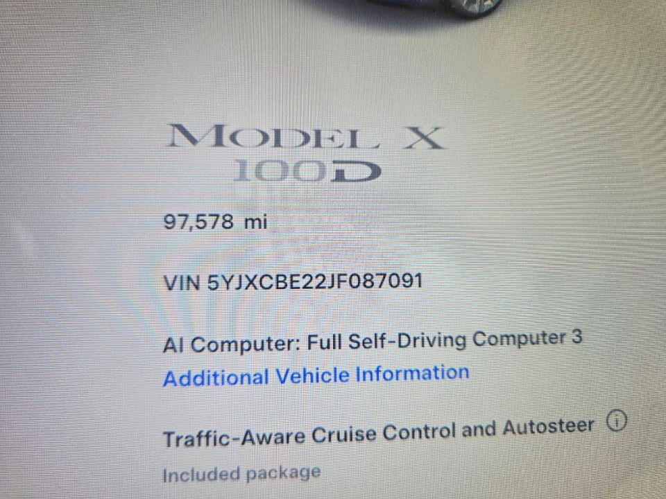 Tesla MODEL X 2018 — Copart