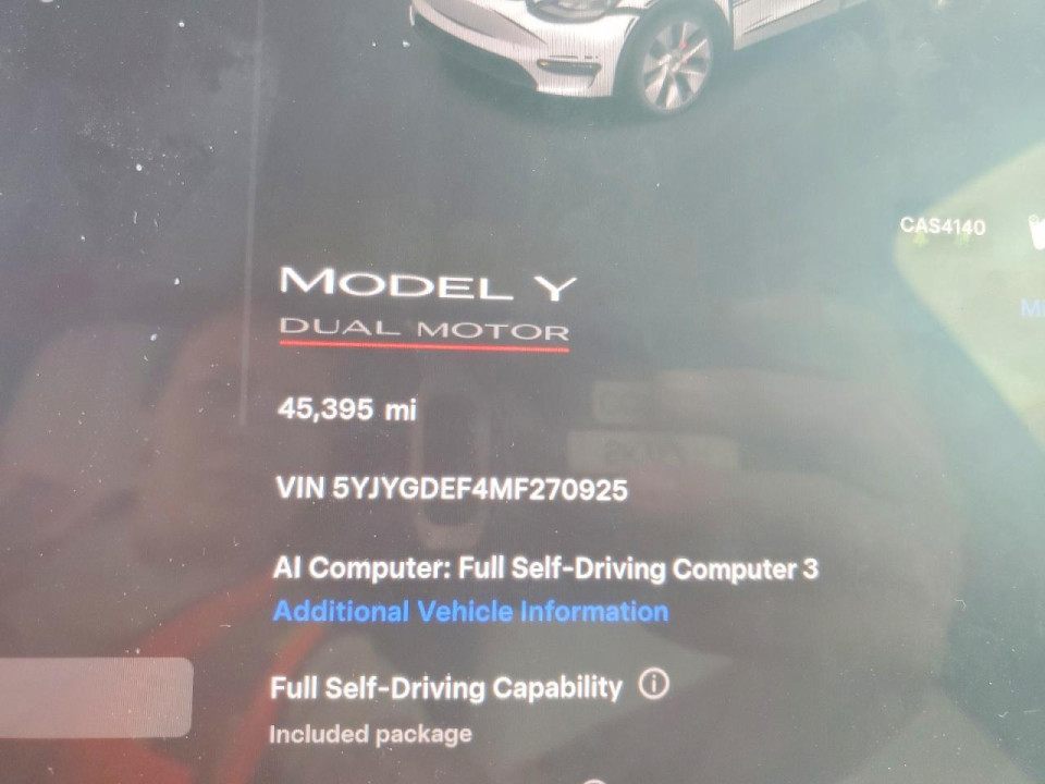 Tesla MODEL Y 2021 — Copart