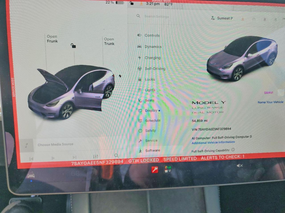 Tesla MODEL Y 2022 — Copart