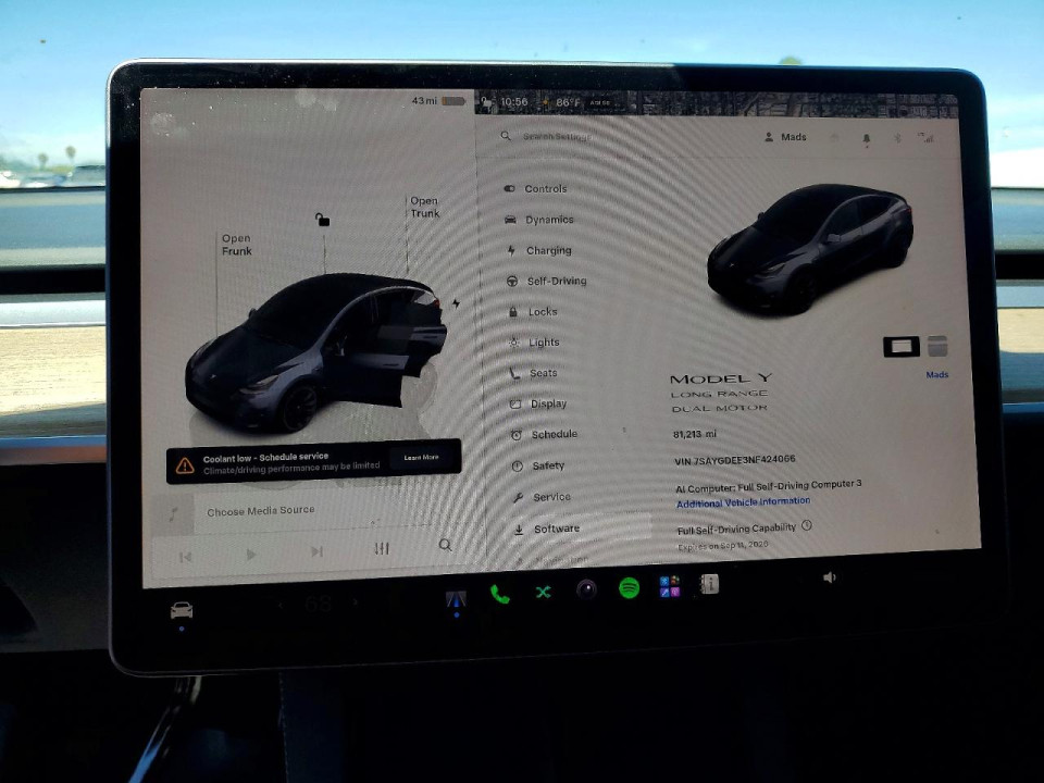 Tesla MODEL Y 2022 — Copart