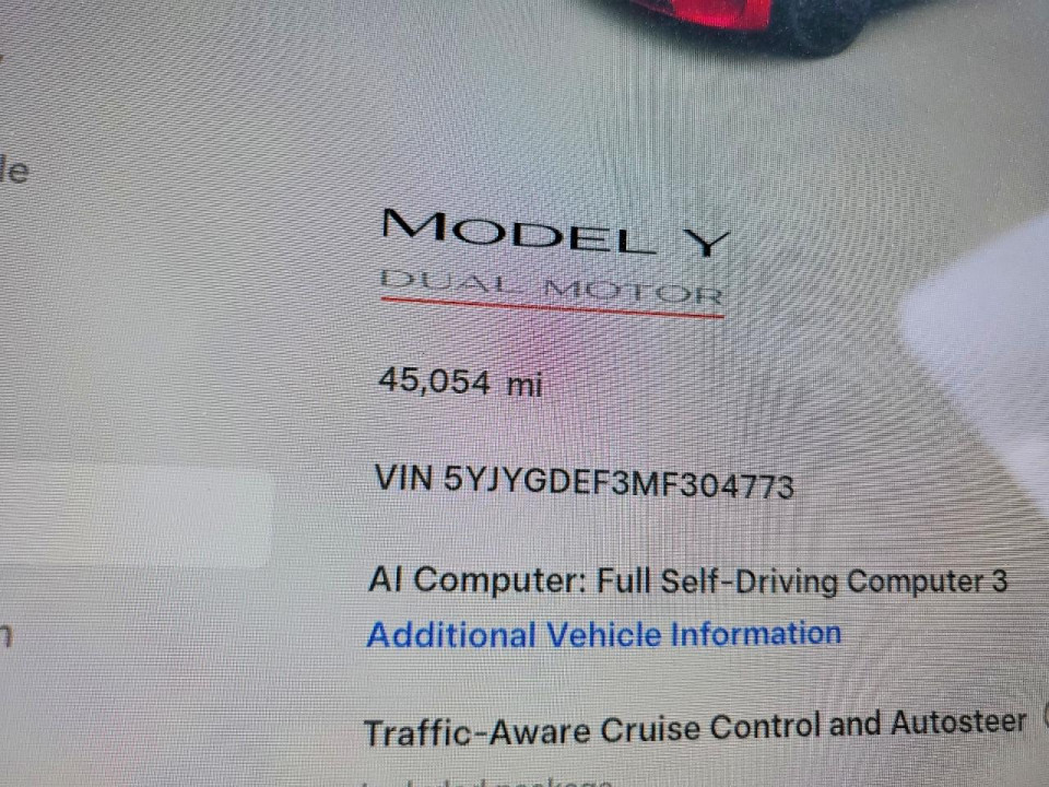 Tesla MODEL Y 2021 — Copart