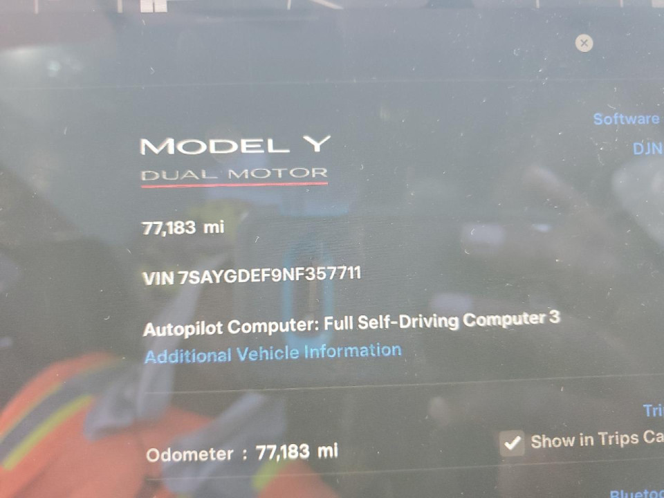 Tesla MODEL Y 2022 — Copart