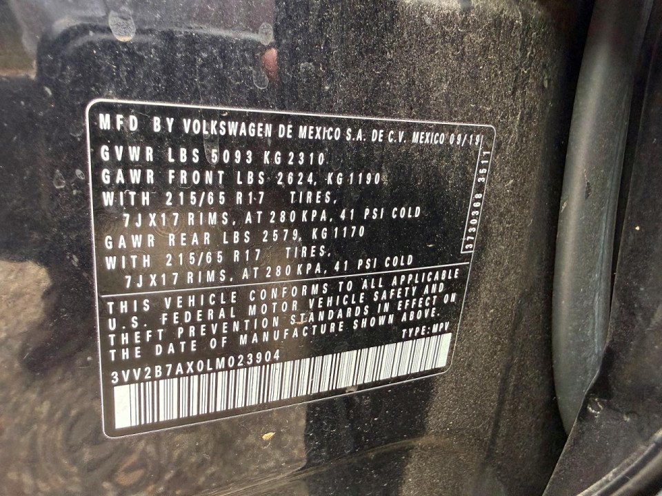 Volkswagen TIGUAN 2020 — Copart